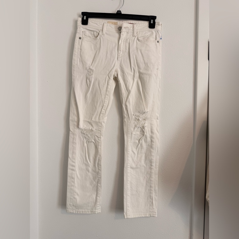 Anthropologie Pilcro White Distressed Jeans